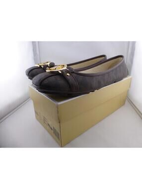 Michael Kors Fulton Moc Flats Women's US 8M Brown MK Signature PVC Loafers M3